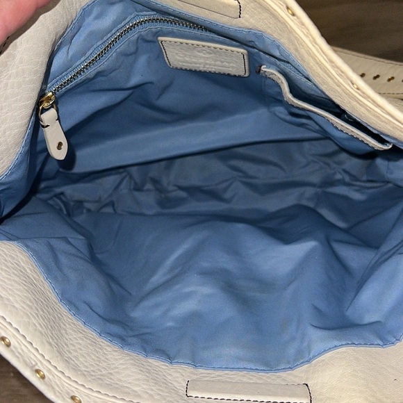 COLE HAAN CREAMY IVORY VILLAGE GROMMET HOBO SHOULDER BAG - Picture 14 of 17